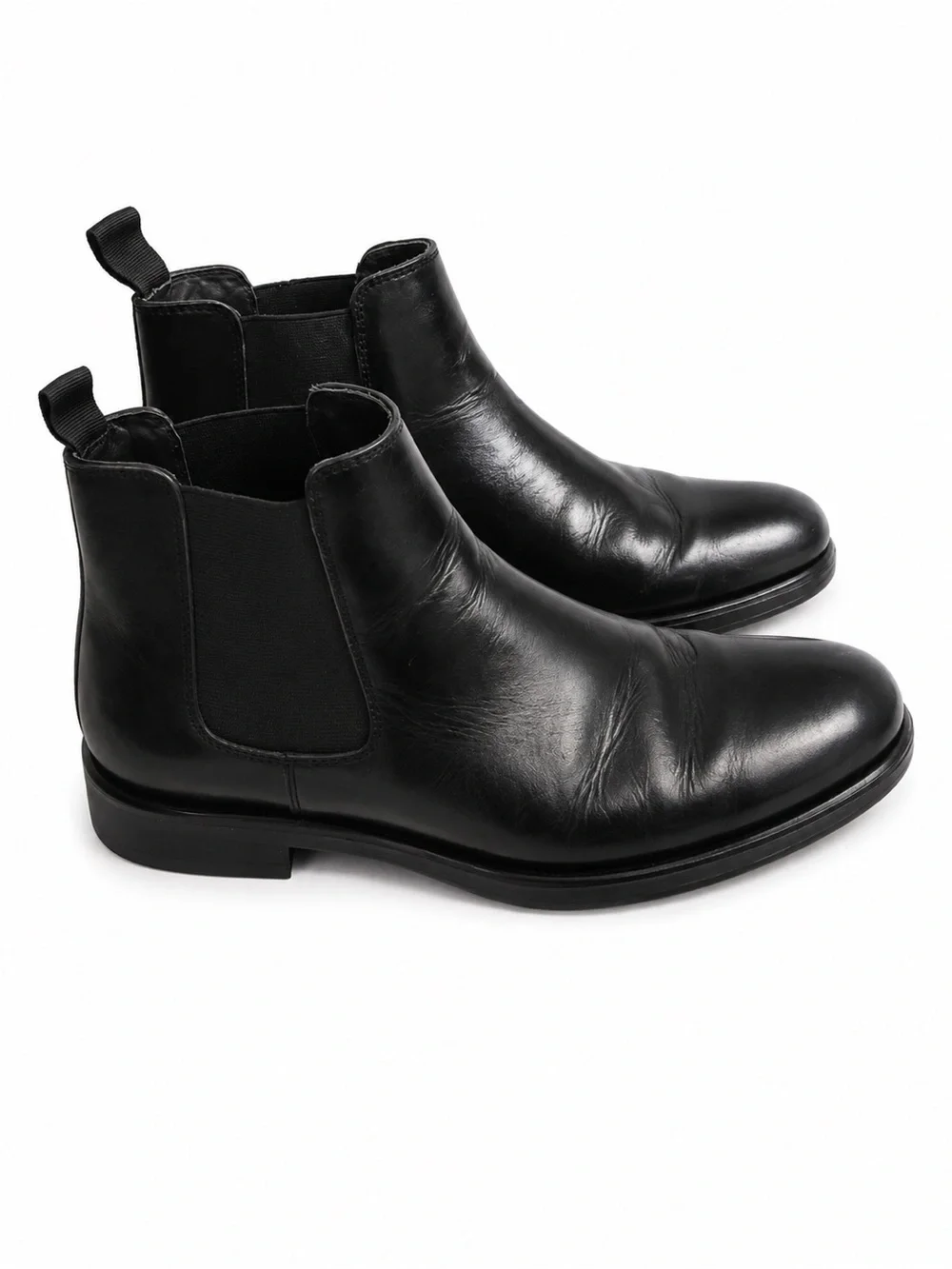 Vittorio Rossi Men’s Black Leather Peter Chelsea Boots EUC